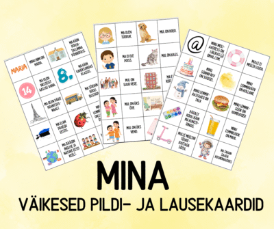 "MINA - väikesed pildi- ja lausekaardid (30 tk)"