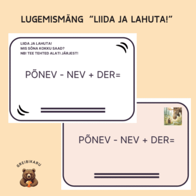 Lugemismäng "Liida ja lahuta!"