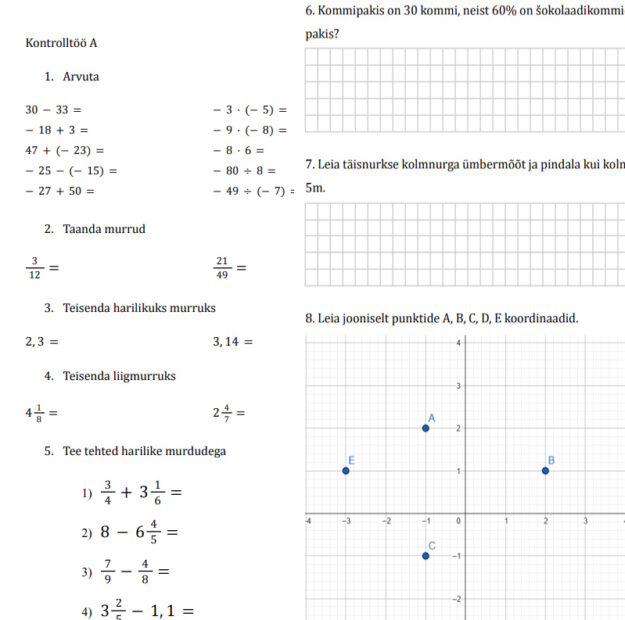 7.kl KT (6.kl kordamine)