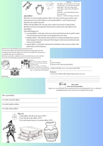 Ajalugu; 5.klass; 5 teemat (1.-5.teema) + kontrolltöö