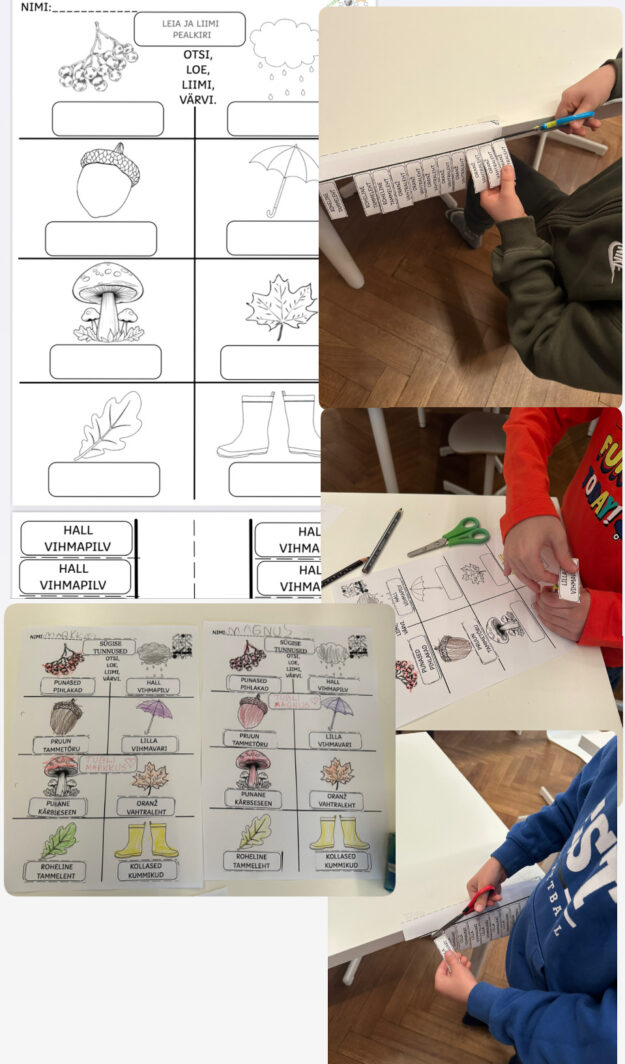 Liikumist soodustav tööleht "sügise tunnused".