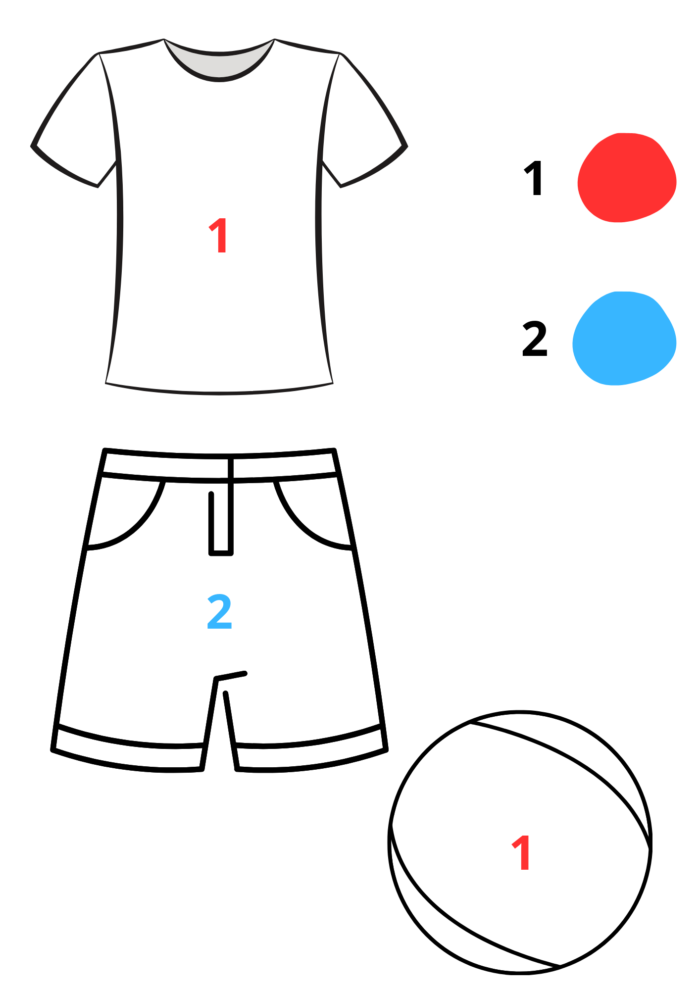 Värvi riideese ettenäidatud värviga (number=värv)