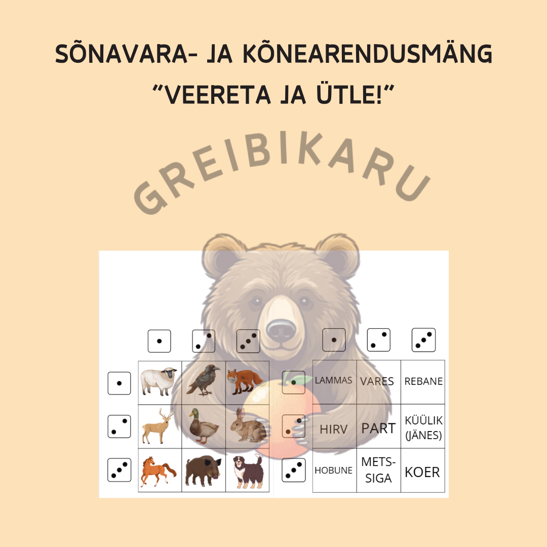 Sõnavara- ja kõnearendusmäng "Veereta ja ütle! - loomad ja linnud