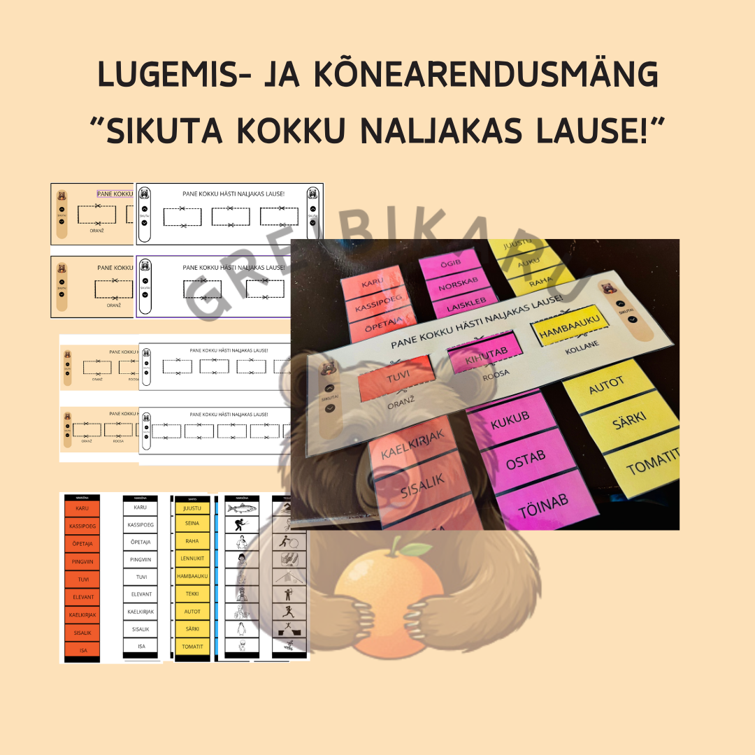 Lugemis- ja kõnearendusmäng "Sikuta kokku naljakas lause!"