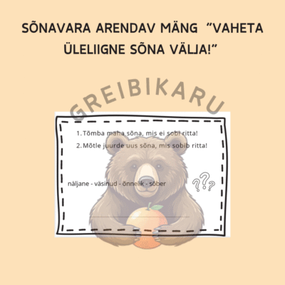 Sõnavara arendav mäng "Vaheta üleliigne sõna välja!"