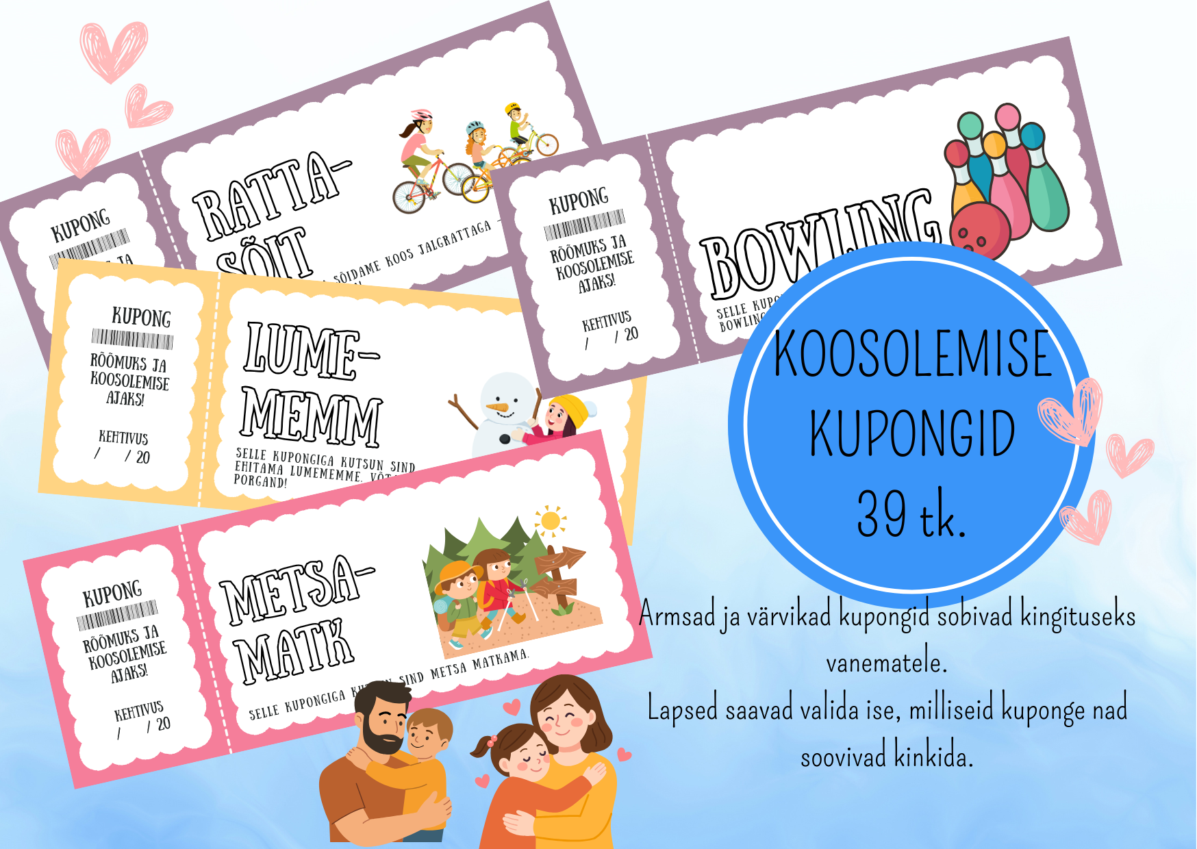 KOOSOLEMISE KUPONGID (isadepäev, emadepäev, jõulud).