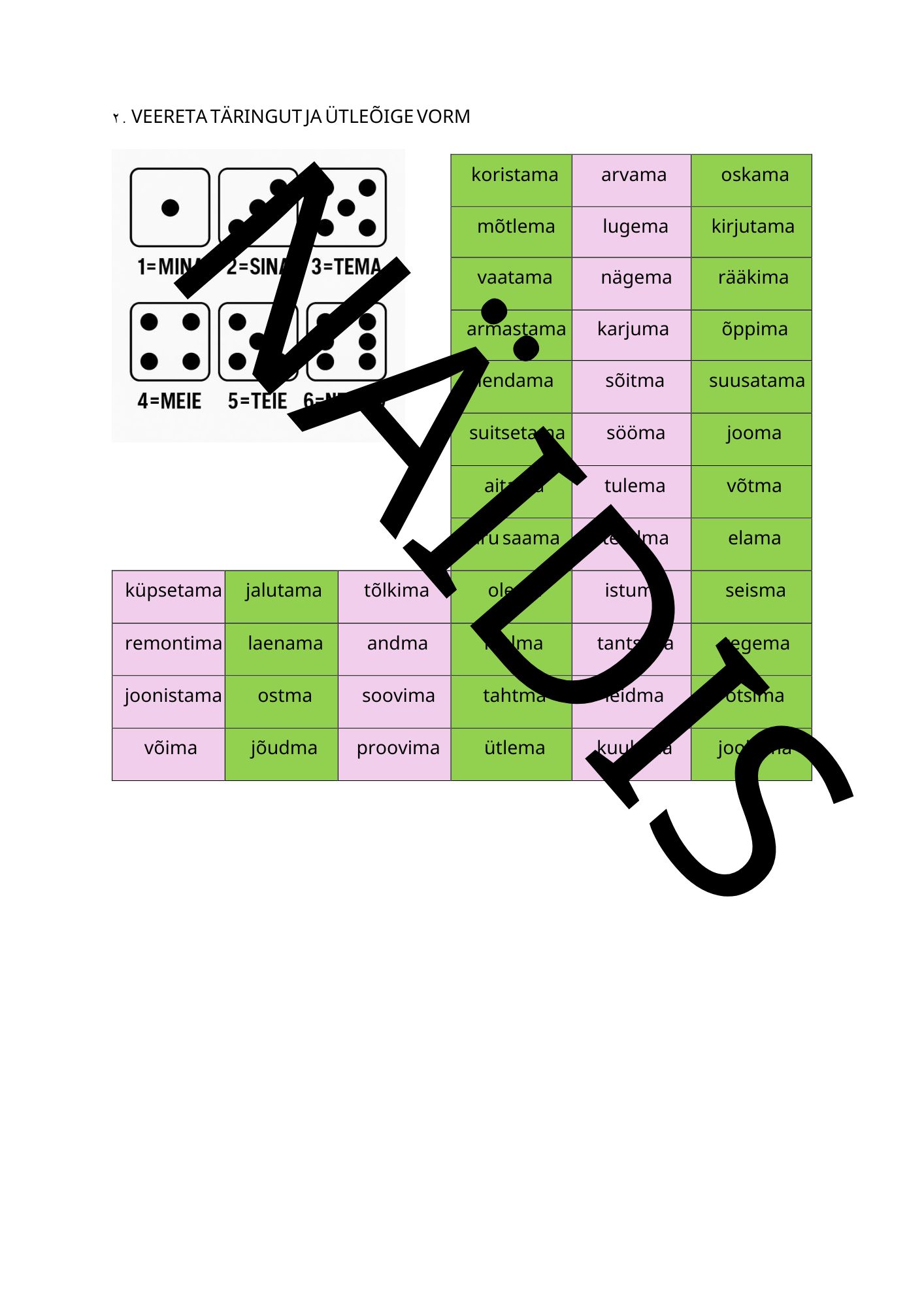 Lihtminevik (A2/B1) ülesanded + teooria - Image 2