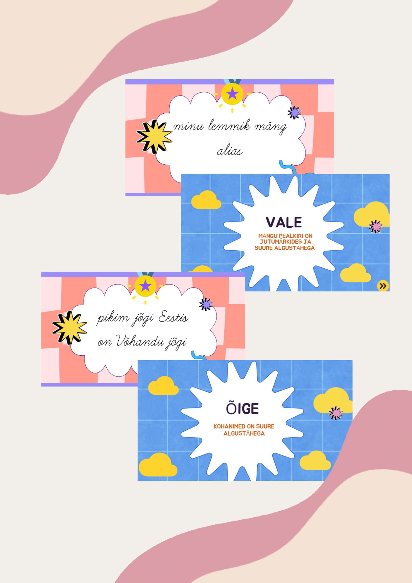 Suur ja väike algustäht. Pealkirjad.