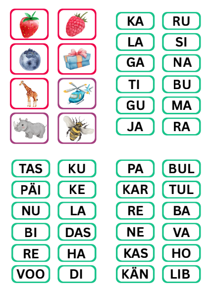 Silpidest sõnade moodustamine (pildi- ja silbi- ja sõnakaartidega) - Image 2