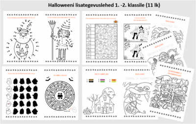 Halloweeni lisategevuslehed 1. klassile (11 töölehte)