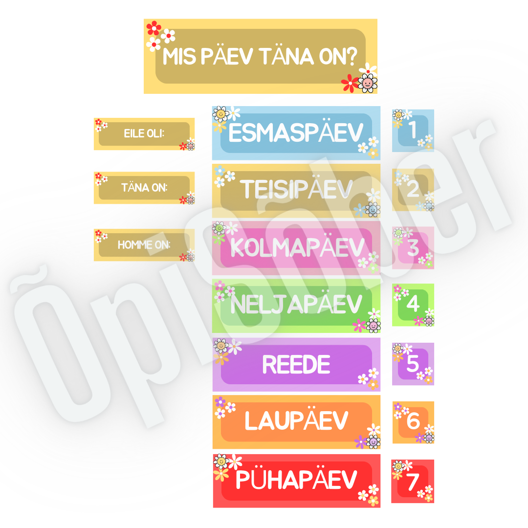 „Nädalapäevad“ – prinditav õppekomplekt - Image 5