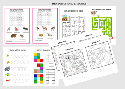 Vahvad lisategevuslehed eelkoolile või 1. klassile (10 lk)