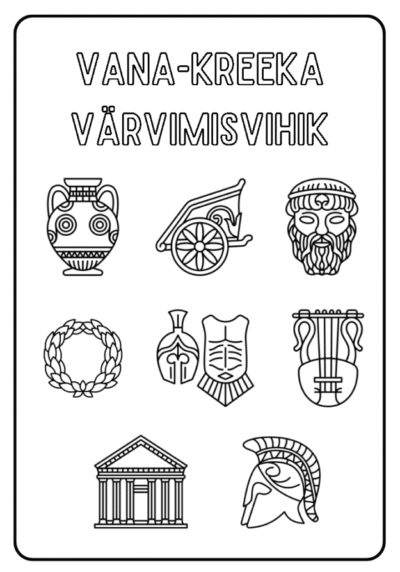 Vana-Kreeka värviraamat (koos ülesannetega, 18lk)