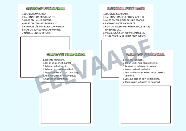 Mardi- ja kadrisandi joonistamine juhendi järgi