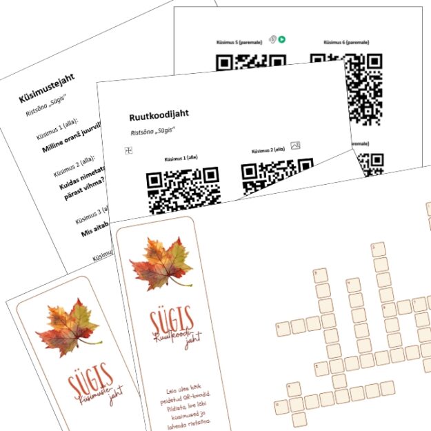Ristsõna "Sügis" liikumismäng (QR + QR-vaba)