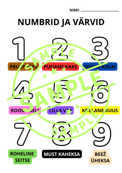 Numbrid ja värvid