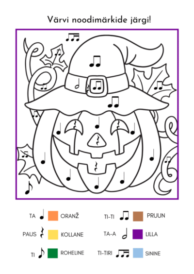 Värvi noodimärkide järgi - halloween