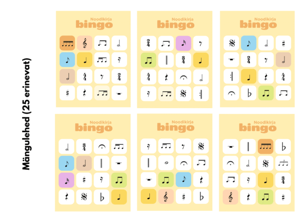 Bingo - noodimärgid/muusikamärgid (värviline)