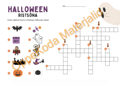 Halloweeni ristsõna vastustega