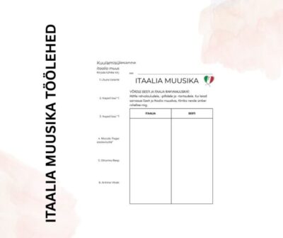 Itaalia muusika tööleht