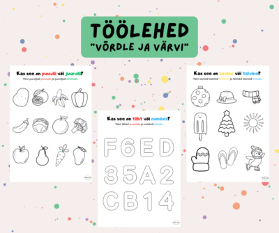 Töölehed “Võrdle ja värvi”