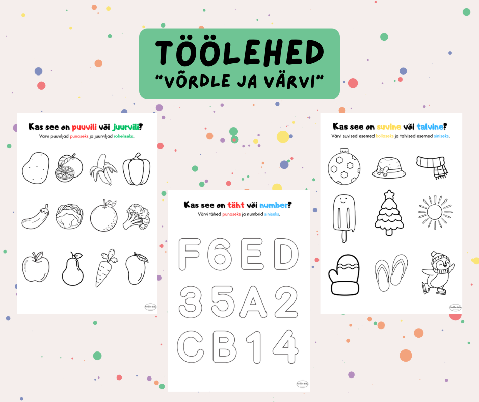 Töölehed “Võrdle ja värvi”