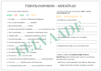 "Ühistranspordis - sidesõnad"