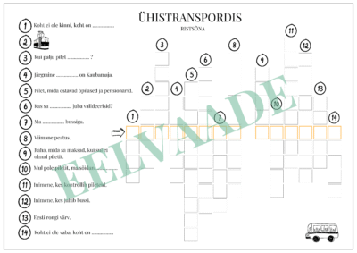 "Ühistranspordis - ristsõna"