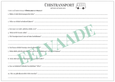 "Ühistransport - vasta küsimustele"
