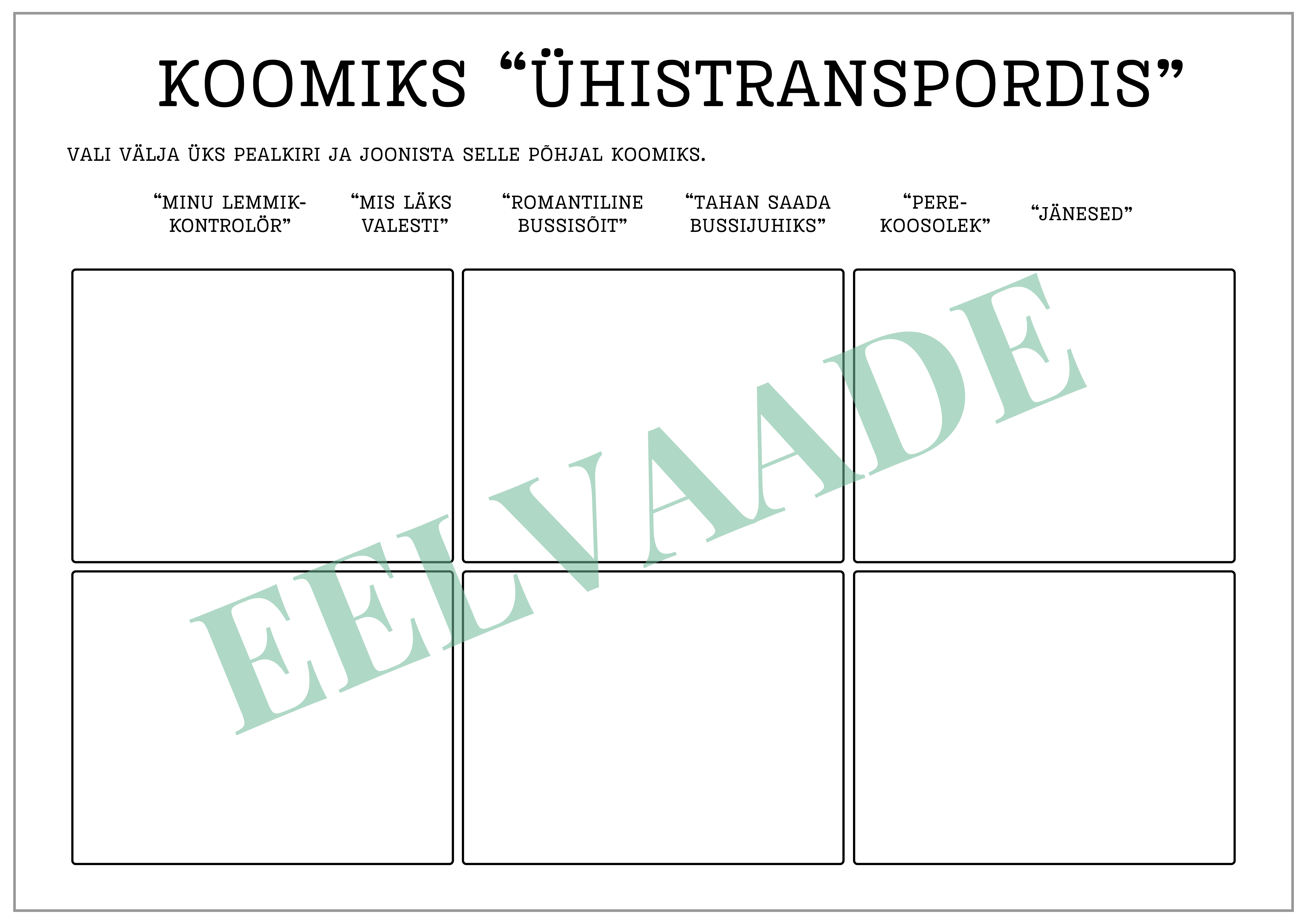 Koomiks "Ühistranspordis"