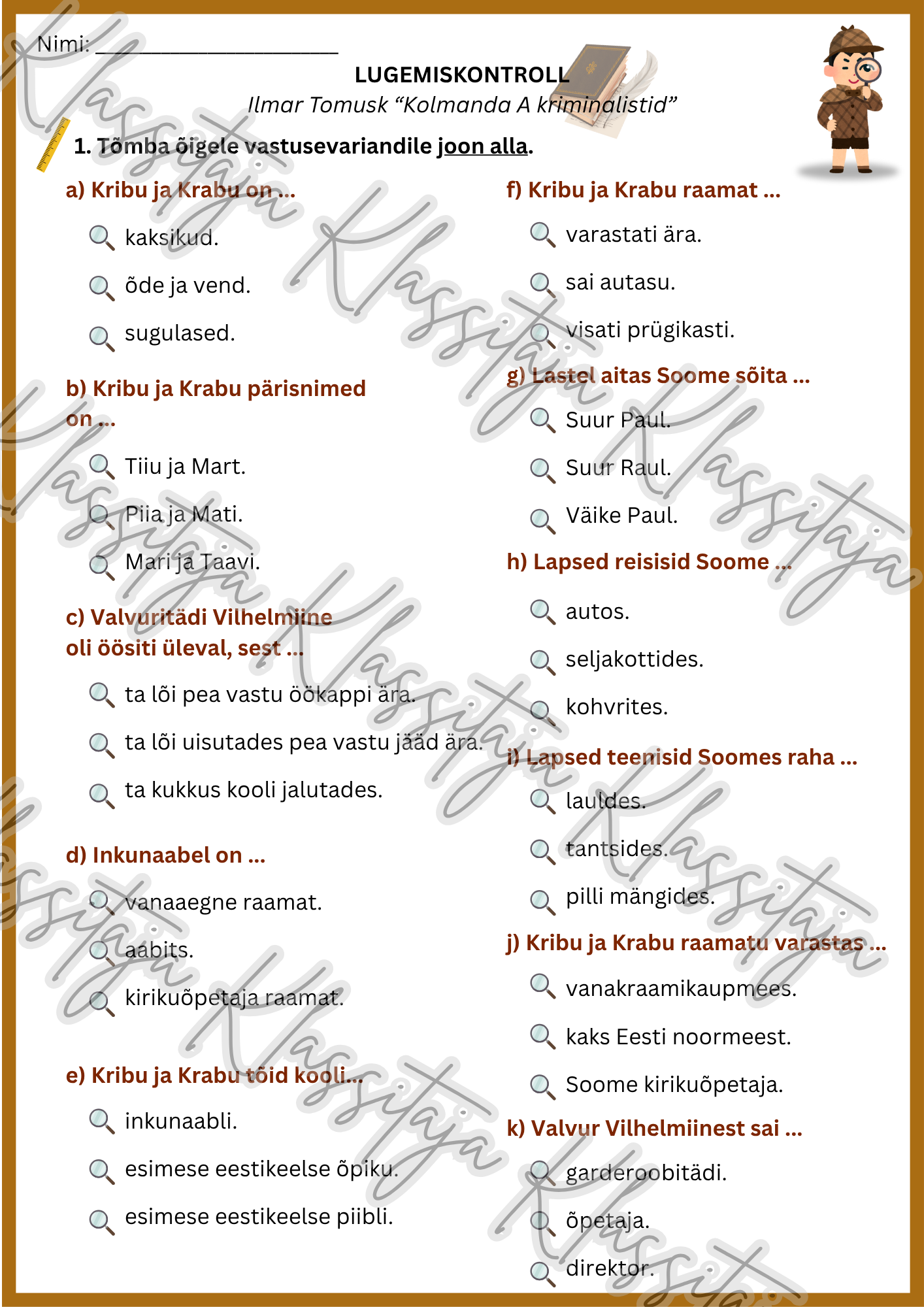 Lugemiskontroll "KOLMANDA A KRIMINALISTID" - Image 3