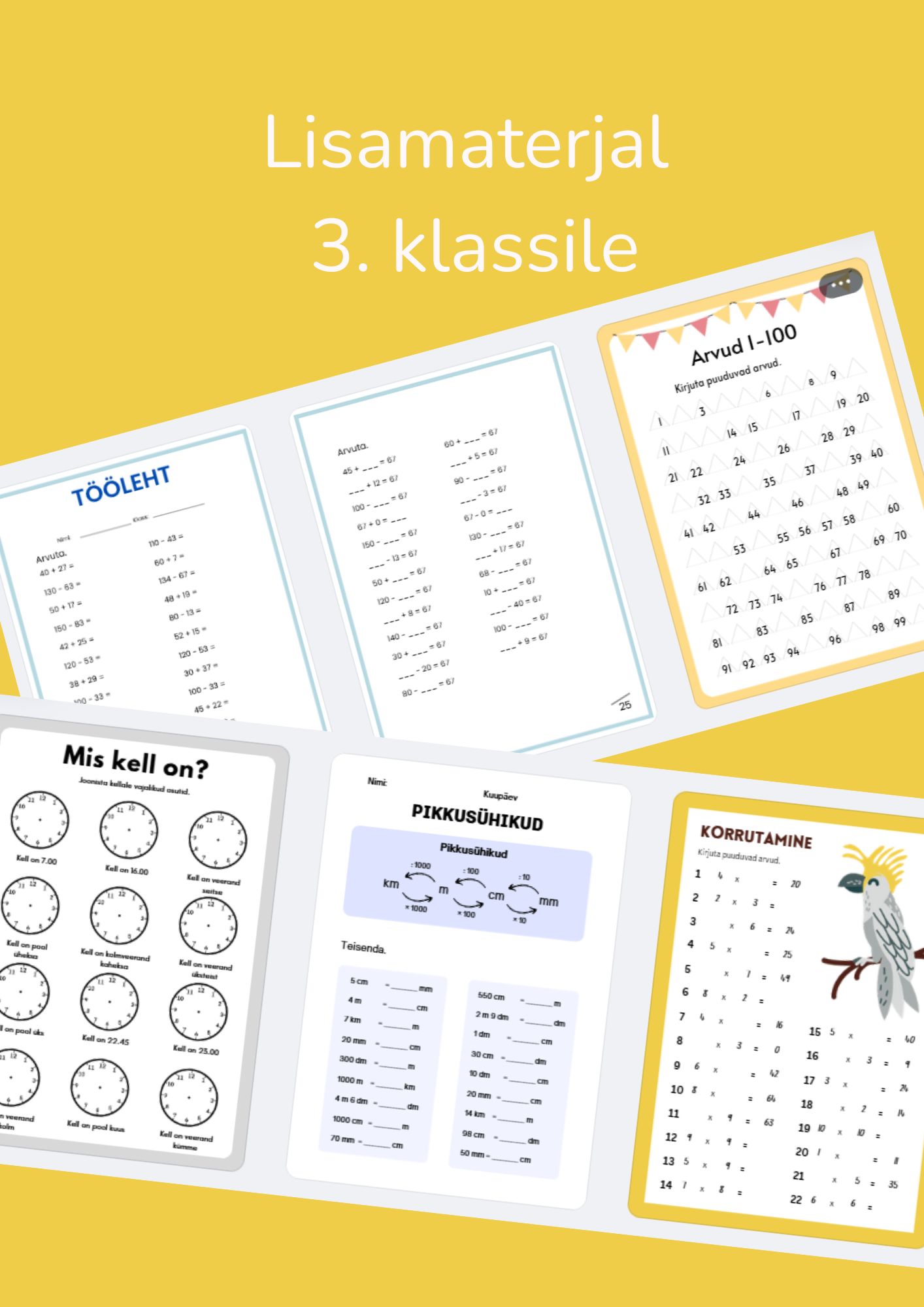 Arvutamine, kellaaeg, pikkusühikud ja korrutamine