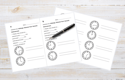 Iseseisev töö. Kellaaeg. Täistund. Pool. Veerand. Kolmveerand.