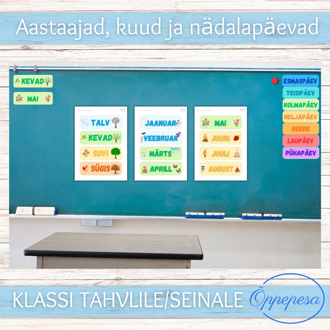 Seinakaardid - Aastaajad, kuud, nädalapäevad