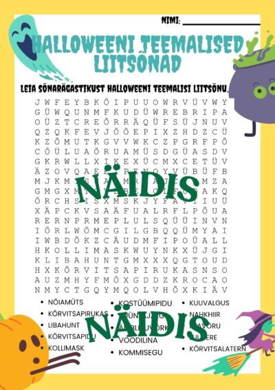 Halloweeni teemalised liitsõnad