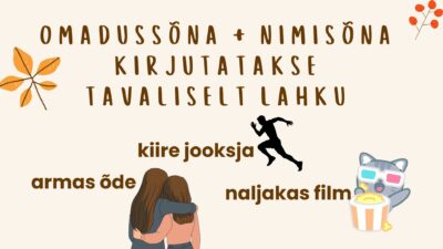 Kokku-ja lahkukirjutamine. Ettekanne koos reeglite ja näidetega.