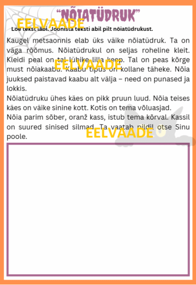 Loe ja joonista - nõiatüdruk (halloween)