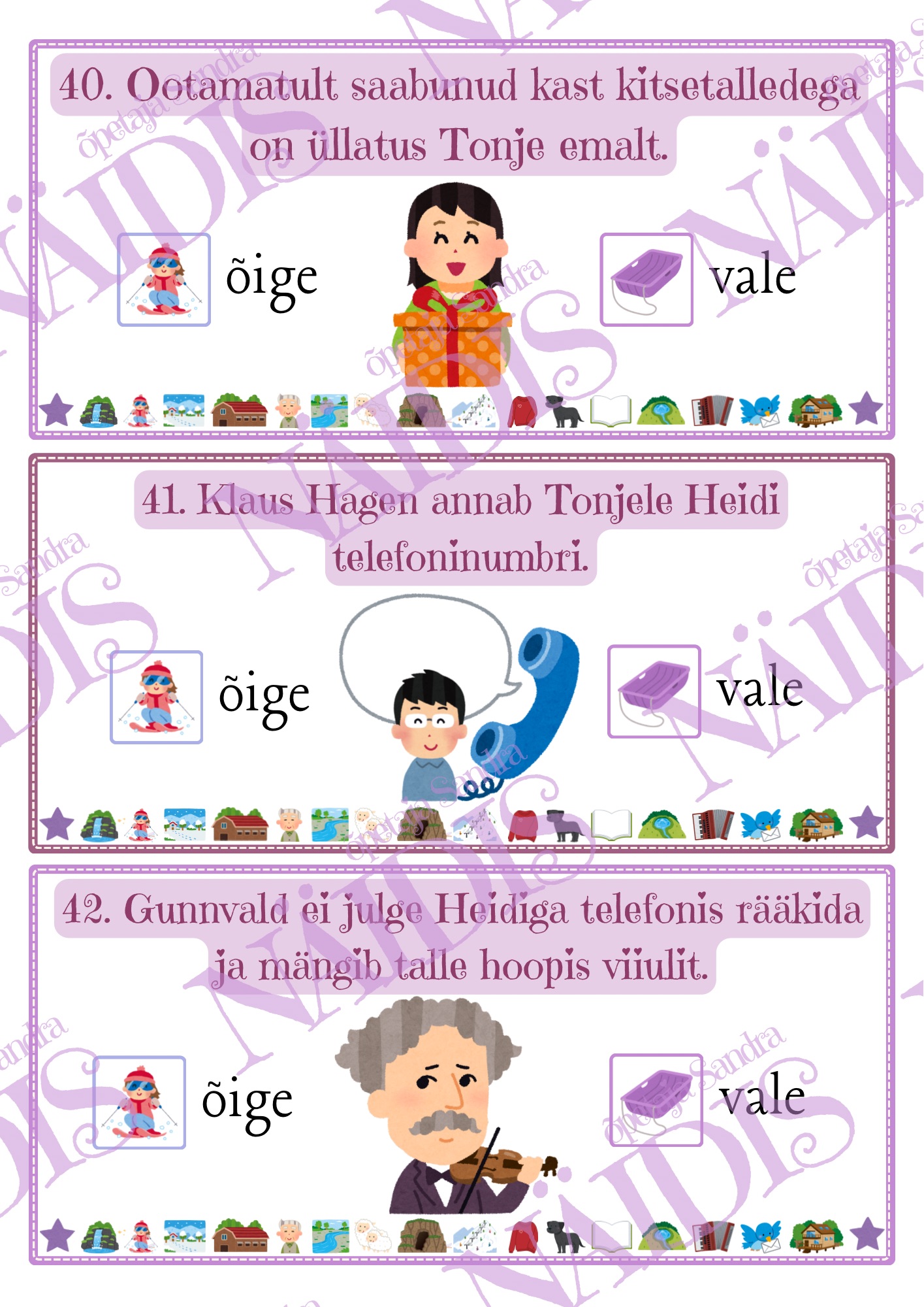 “VILGUKIVIORU TONJE” (M. Parr) LUGEMISKONTROLL-TÖÖLEHED & KÜSIMUSTEKAARDID - Image 7