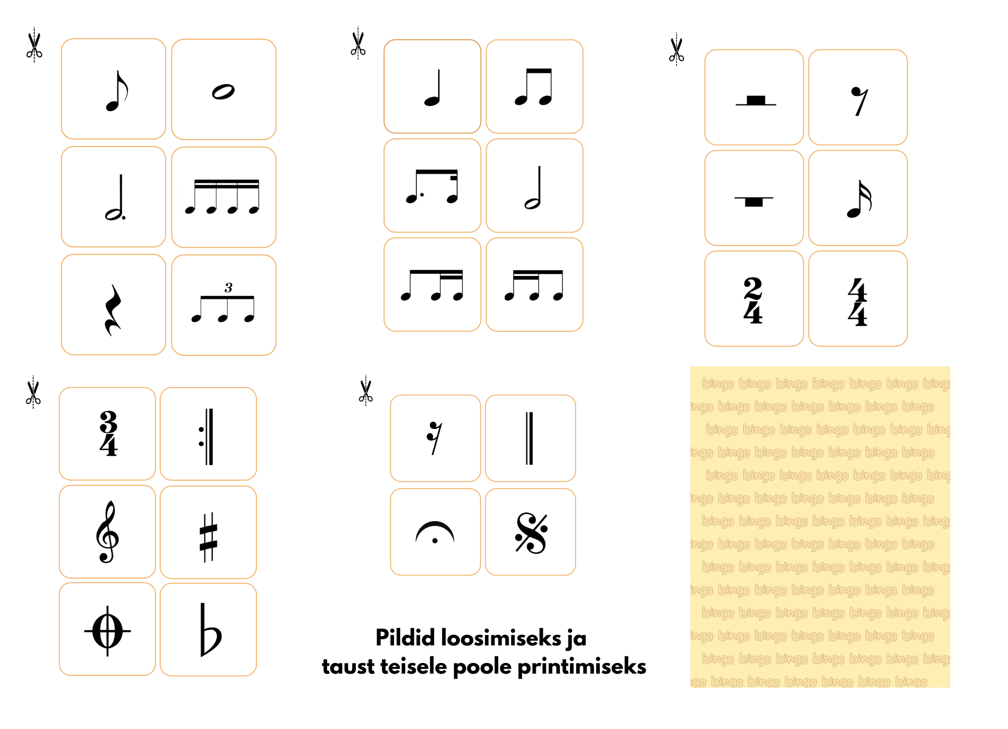 Bingo - noodimärgid/muusikamärgid (värviline) - Image 2