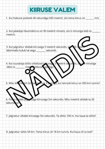 Kiiruse ülesanded