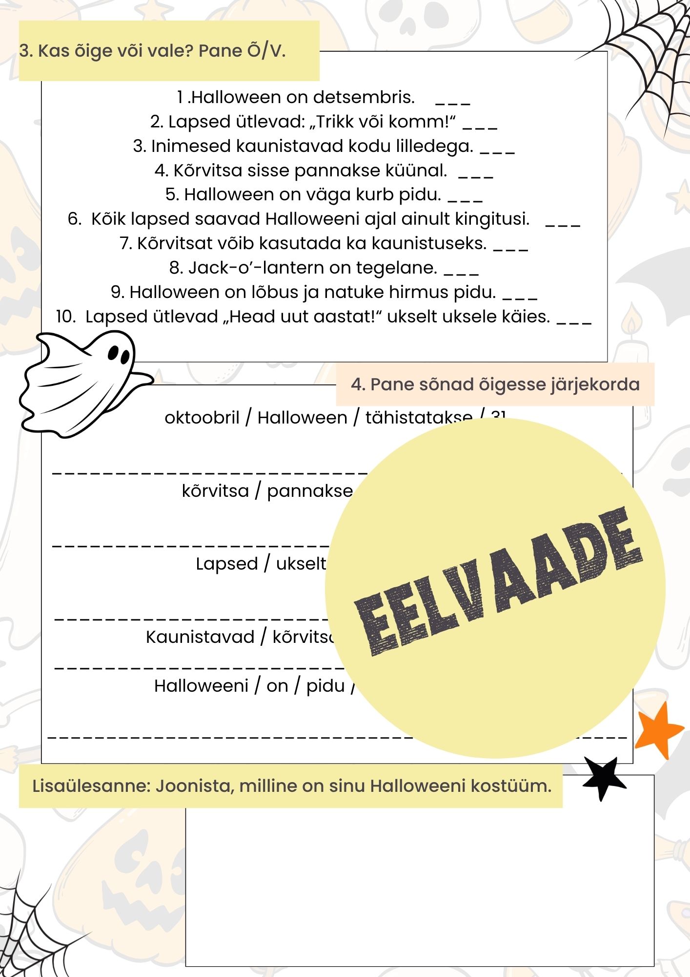 Halloween. Tööleht A2 - Image 2