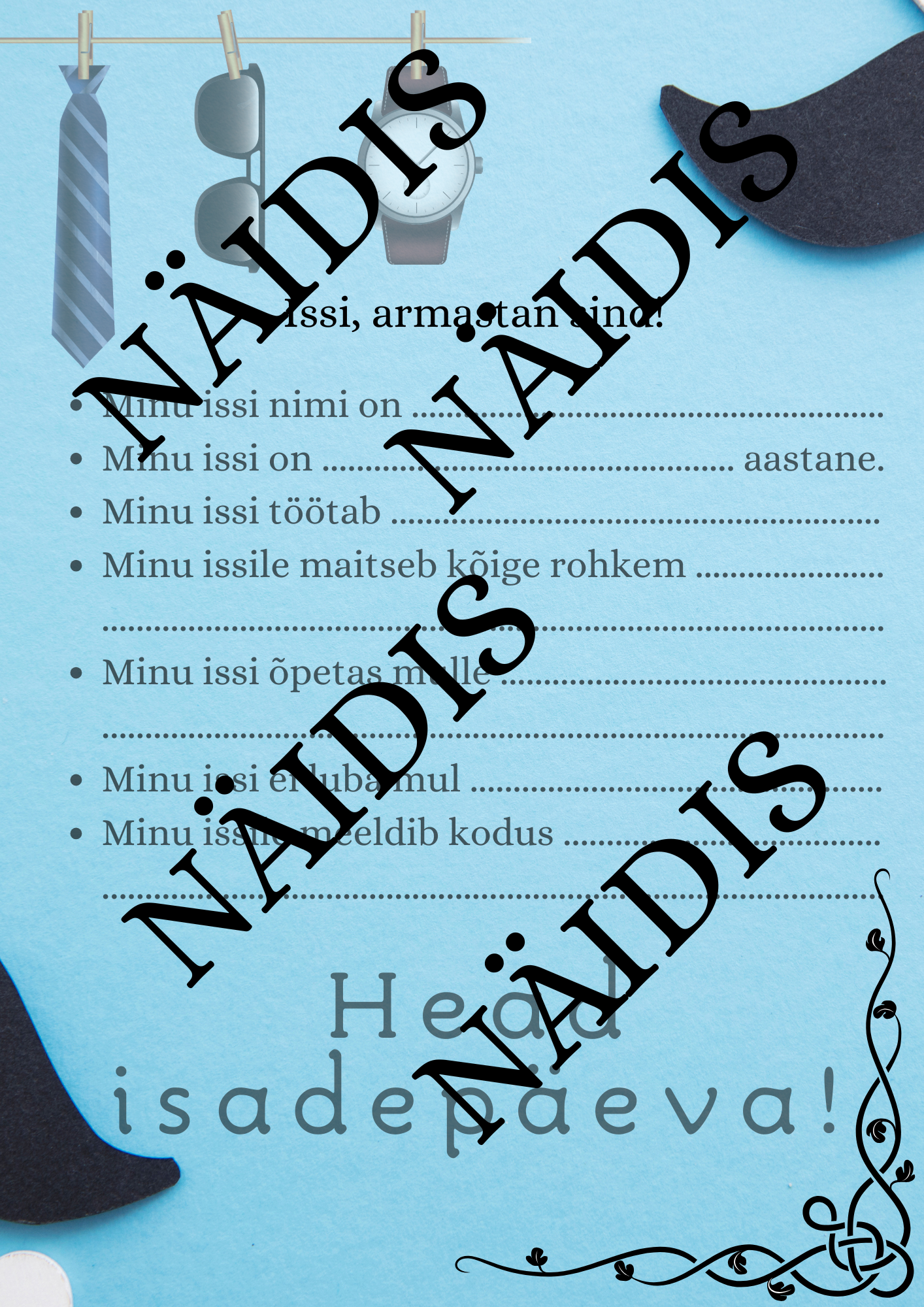 Isadepäeva tööleht