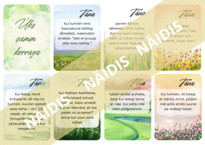 Kaardid "Üks päev korraga" - emotsionaalne ülitundlikkus ja madal enesehinnang