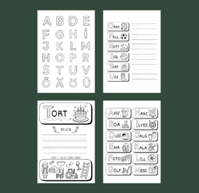 Trükitähtede harjutamise töölehed