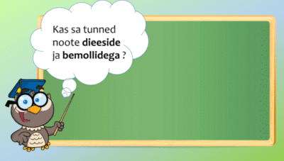 Esitlus - Noodid mustadel klahvidel, bemoll ja diees