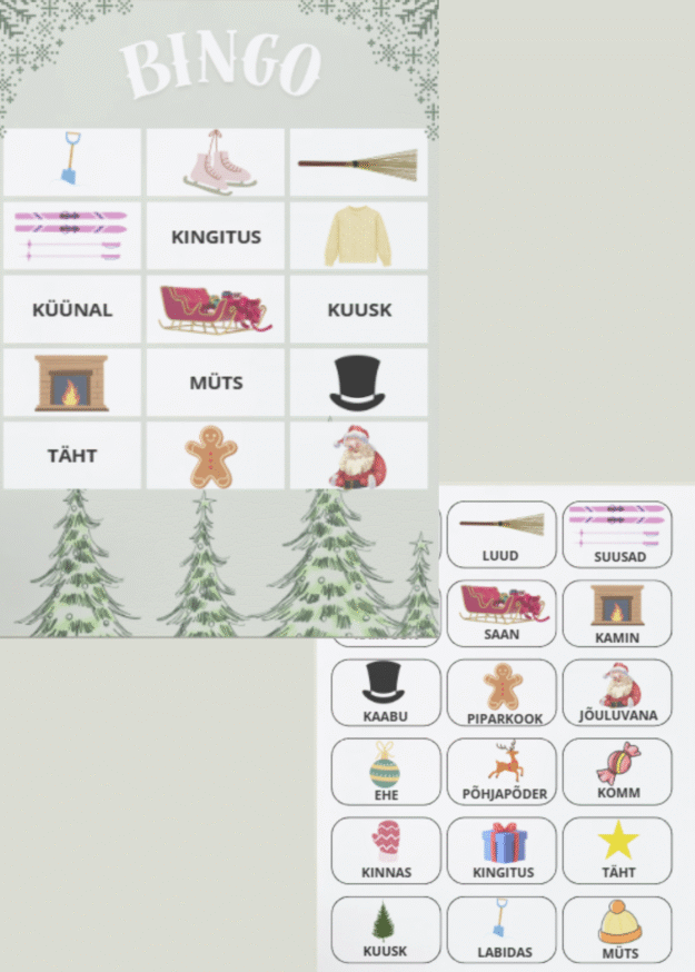 Jõuluteemaline lugemisbingo