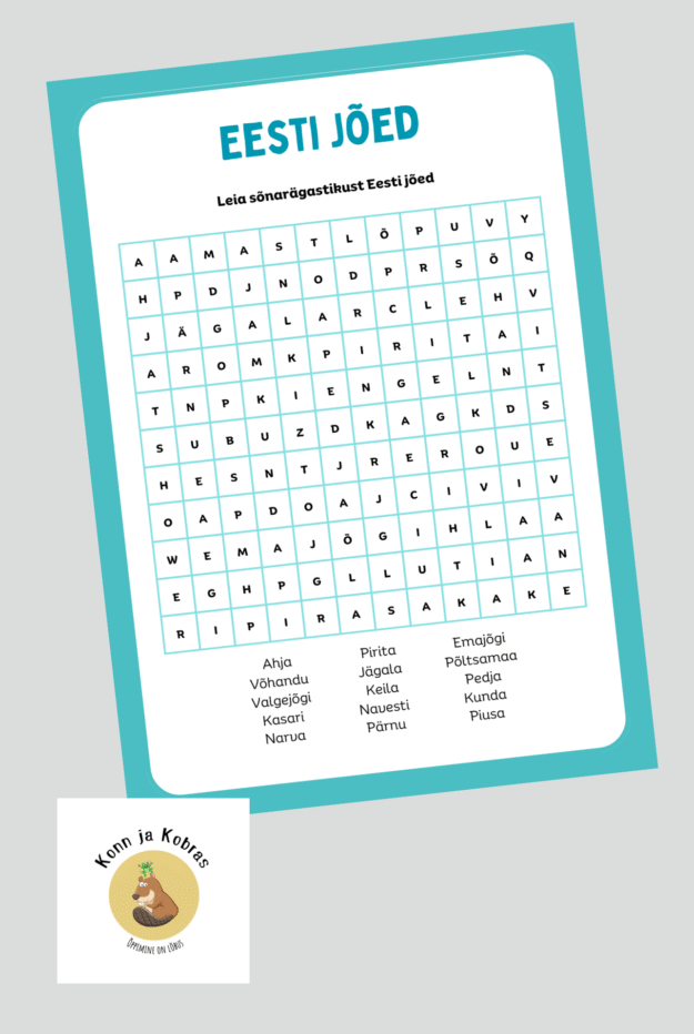 EESTI JÕED - sõnarägastik