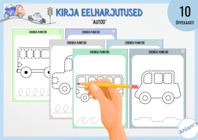 Kirja eelharjutuste kaardikomplekt - “Autod”