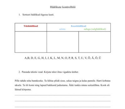 Häälikute kontrolltöö