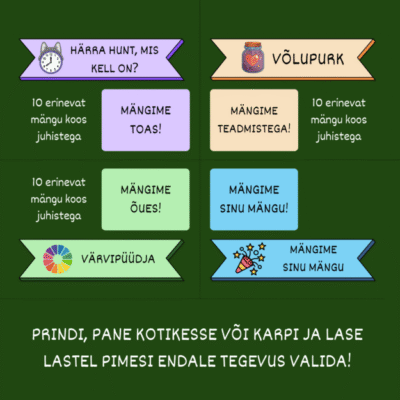 Mängulaegas! 30 erinevat mängu lasteaiarühmale